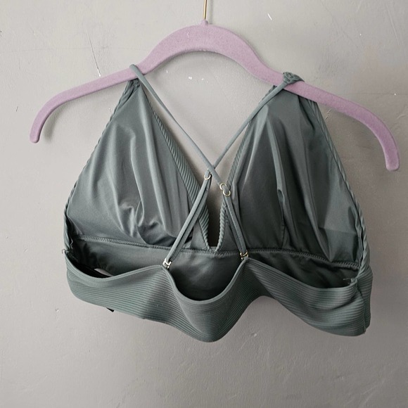 H&M Plus size tankini bikini sage green racerback padded swimsuit 2 pc - Picture 5 of 13